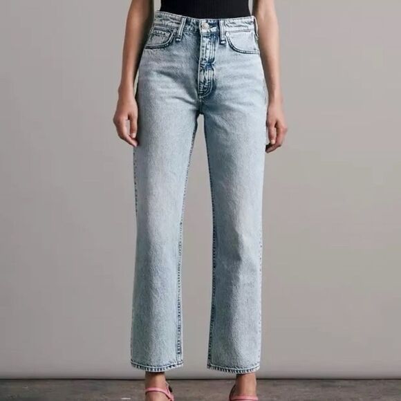 NWOT rag & bone Alex High-Rise Acid Wash Straight Jeans Womens Sz 25 - Picture 3 of 12